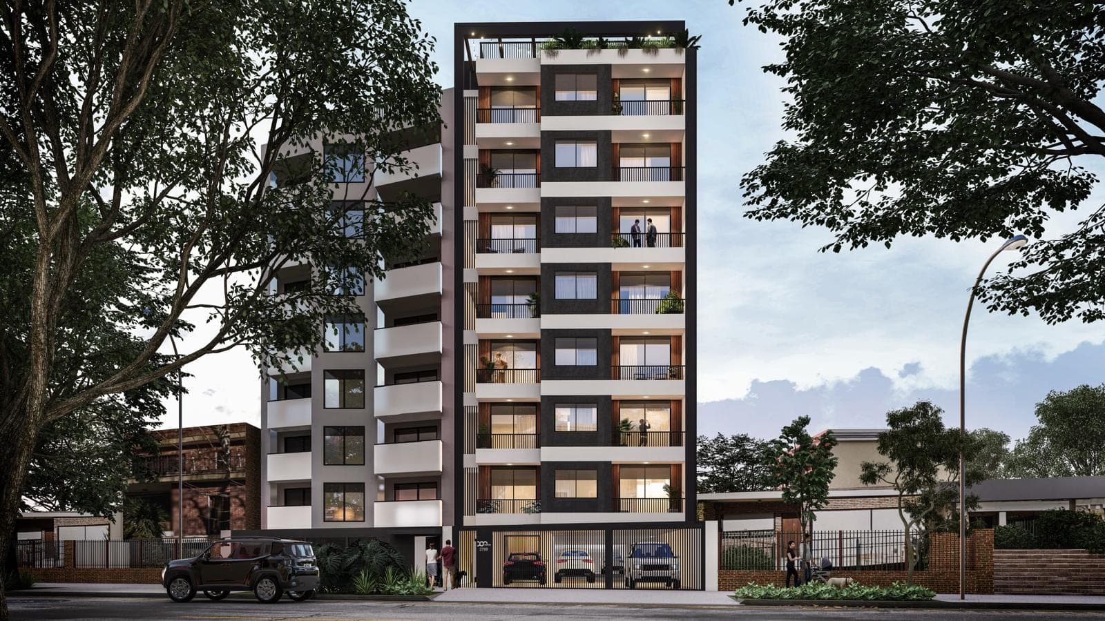 Rendering of the Dom Herrera building façade in La Blanqueada